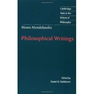  in the History of Philosophy) [Paperback]: Moses Mendelssohn: Books