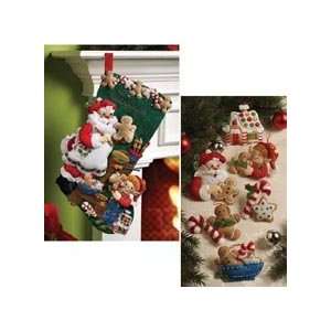  Christmas Cookies Felt & Sequin Stocking & Ornaments Kits 