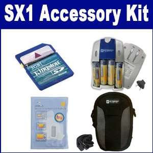  Canon Powershot SX1 Digital Camera Accessory Kit includes 
