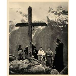  1943 Lotschental Switzerland Bread Blessing Cross Jesus 