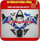 Suzuki GSX R1000 2000 2002 Blue and White Sport Bike Fairings