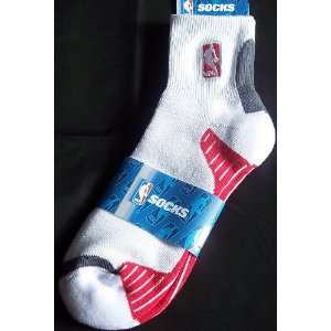  White/Red NBA Logoman Vortex Quarter Socks Size Medium 