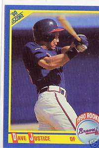 Dave Justice Braves OF 1990 Score ROOKIE # 650  