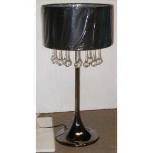  Crystal Table Lamp Black Shade Chrome Finish: Home 