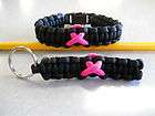 BREAST CANCER AWARENESS~ PARACORD BRACELET & KEYCHAIN ((NEON PINK 