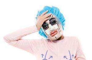 Adult Womens Funny Female Plastic Surgery Mask Costume  