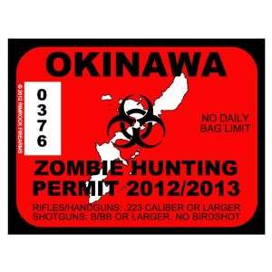   OKINAWA Zombie Hunting Permit 2012 (Bumper Sticker): Everything Else