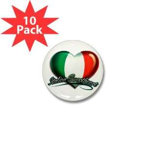  Mini Button (10 Pack) Italian Sweetheart Italy Flag 