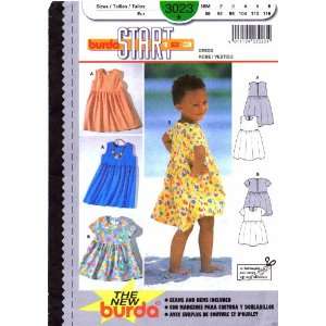  Burda 3023 Sewing Pattern Baby Toddlers Girls Dress Size 