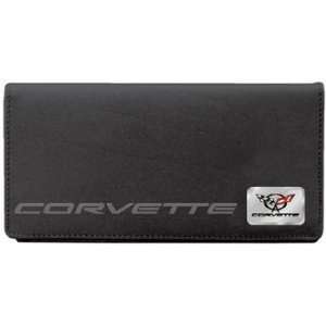  C5 Corvette Black Leather Checkbook Cover Motorhead 
