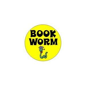 BOOK WORM Pinback Button 1.25 Pin / Badge ~ Bookworm Reading Eduction 