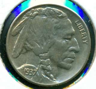 1937 S Buffalo Nickel   CHOICE BU+  