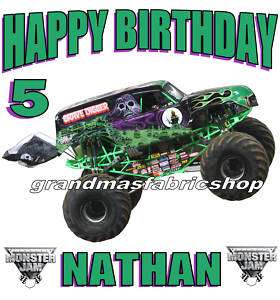 Grave Digger Monster Truck Personalized Birthday Shirt  