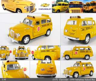 1950 Chevrolet Suburban School Bus 136, 5 Diecast Mini Cars Toys 