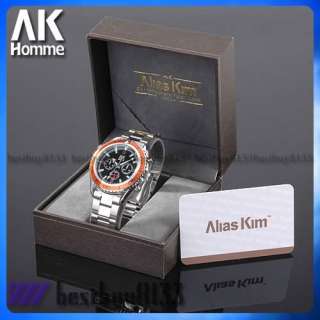 AK Homme Automatic Mechanical Mens Full Stainless Steel Design Wrist 