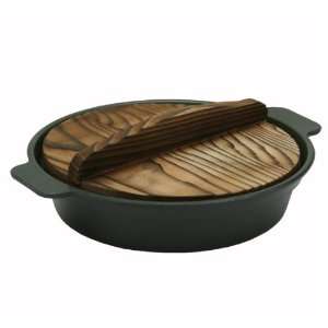 Japanese Sukiyaki Pot with Wood Lid for One Serving 