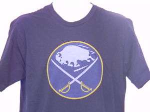 Buffalo Sabres Distressed Tee Shirt Vintage Mens Size Small TALL 