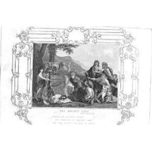   Bible The Molten Calf Antique Religious Print 1851
