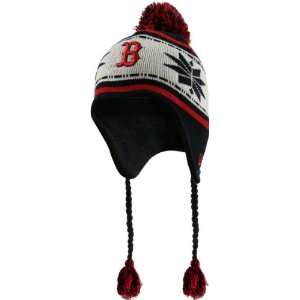 Boston Red Sox Youth Jr. Striped Snowflake Knit Hat:  