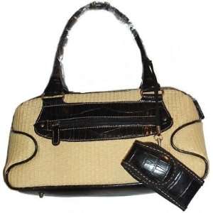   Satchel with Brown Croc Trim Shoulder Handbag Purse: Everything Else
