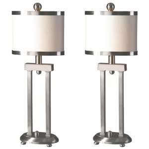  Uttermost 29900 2 Cyndel Table Lamp in Brushed Nickel 
