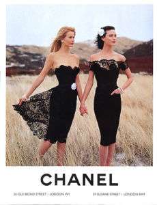 1995 Chanel Claudia Schiffer Shalom Harlow magazine ad  