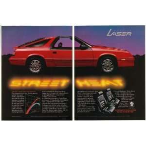  1986 Red Chrysler Laser XT Street Heat 2 Page Print Ad 