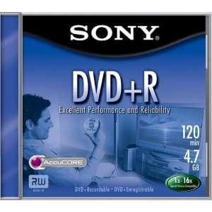  SONY Disc, DVD+R, 4.7GB, Jewel Case, 16X: Electronics