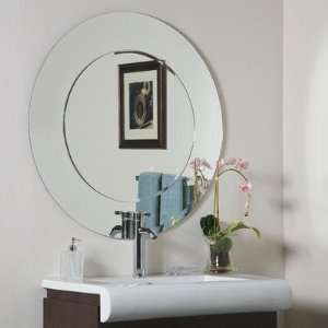 Decor Wonderland SSM501 Oriana Modern   Round Frameless Wall Mirror 