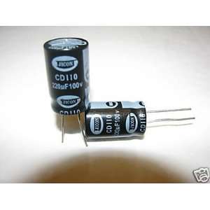  Capacitor 220uf 100V Electrolityc 2 pc FL, USA: Everything 