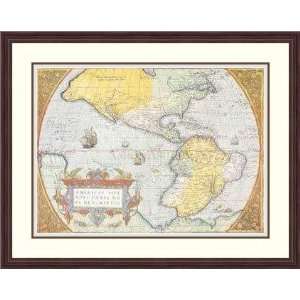    Die Newe Welt by Abraham Ortelius   Framed Artwork: Home & Kitchen