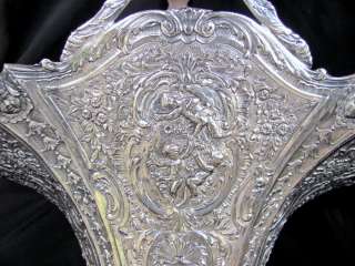 Antique VICTORIAN CHERUB Silver Plate Basket Webster Repousse Brides 