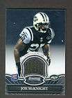 2010 JOE MCKNIGHT JERSEY ROOKIE TOPPS BOWMAN STERLING CARD RC JETS 