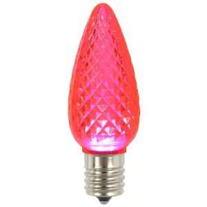  C9 Faceted LED Pink Twinkle Bulb w/ Nickel Base 130V45 