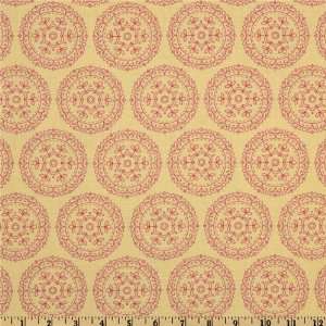   Folk Heart Medallion Yellow Fabric By The Yard: Arts, Crafts & Sewing