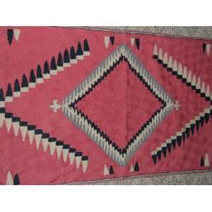   Rug Indian Pink Chain Stitched Wool Rug(4X6FT): Furniture & Decor