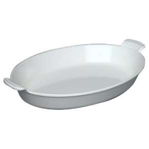  14 Inch Oval Au Gratin   White: Kitchen & Dining