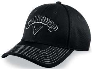 CALLAWAY TOUR MESH FITTED GOLF HAT CAP MENS 2012 BLACK NWT 