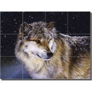 Broken Silence by Edward Aldrich   Wolf Wildlife Ceramic Tile Mural 24 