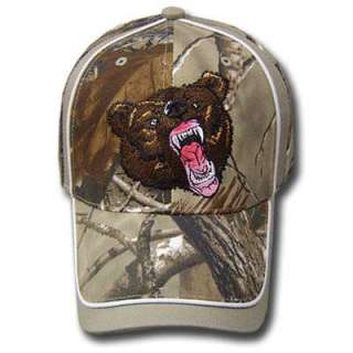 OUTDOOR BROWN CAMOUFLAGE HAT CAP REAL TREE WILD BEAR  