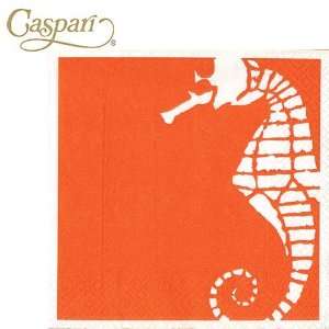  Caspari Paper Napkins 9370L Sea Horse Coral Lunch Napkins 