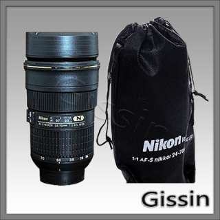   Nikon Camera AF S 24 70mm Thermos Lens cup Coffee Mug 1:1 with a pouch