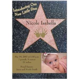  A Star Is Born Girl Birth Announcements   Set of 20 Baby