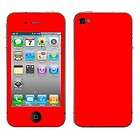 For Apple iPhone 4 Solid Red Vinyl Decal Sticker Skin Case Protector 