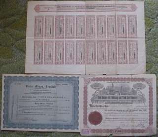 Rare Vintage Stock/Share Certificate Lot, 1902,1954  
