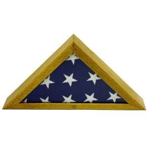    3x5 Flag Display / Box, Solid Oak, Light Stain: Home & Kitchen