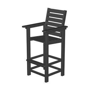  Poly Wood CCB30BL Captain Chair Outdoor Bar Stool: Home 