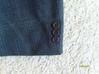   JHANE BARNES 3 Button Wool Blend Sport Coat Blazer Navy & Gold  