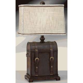 Complements 10204RABB Faux Gator Hide Caddy Table Lamp with Almond 