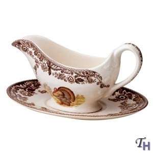 Spode Woodland Turkey Sauceboat 